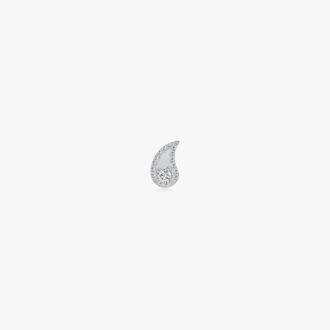 Paisley Titanium Flat Back Stud (Single) - Image 4