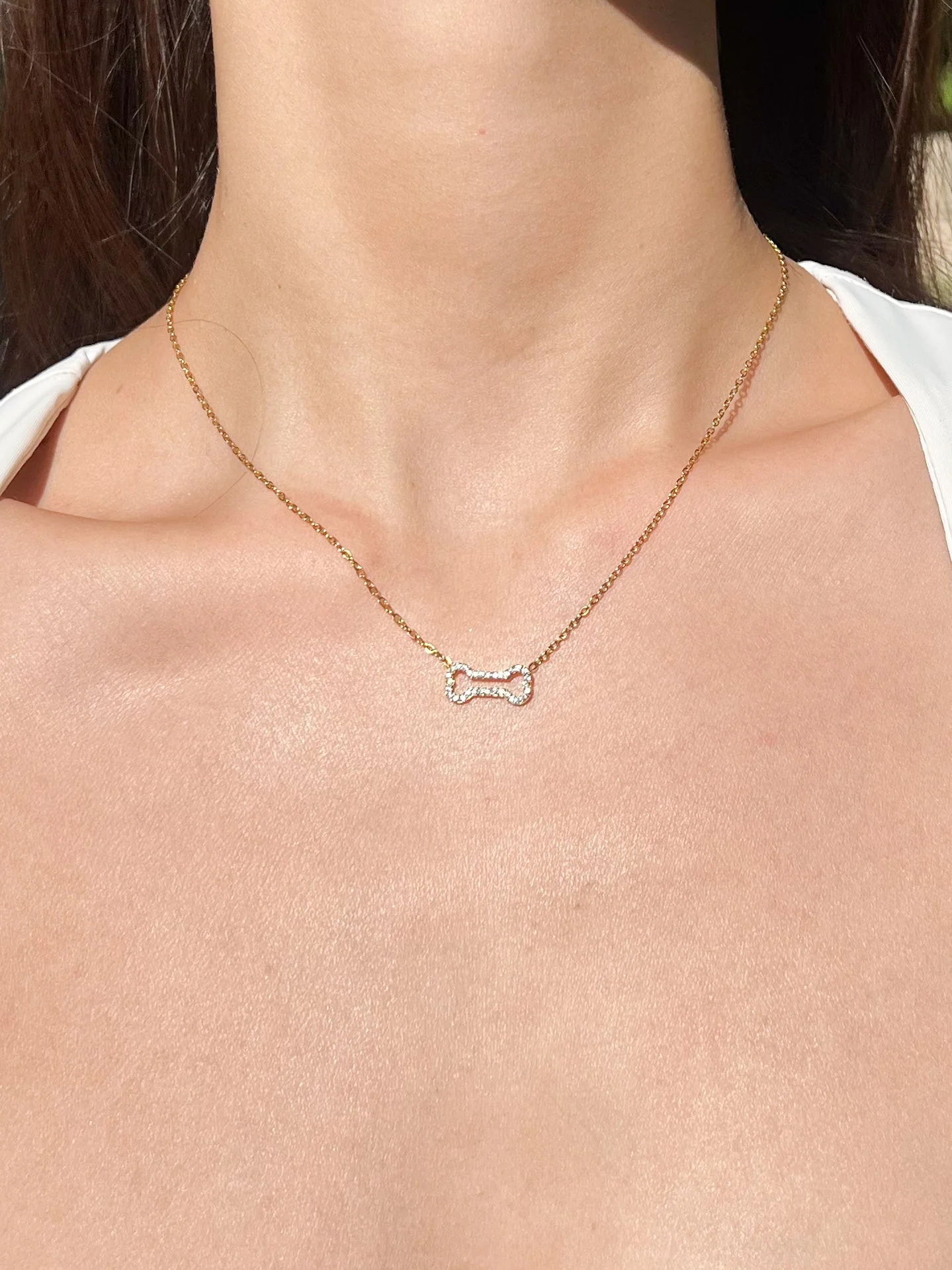 Pave Bone Necklace (Pawsitive Change Collection) - Image 2