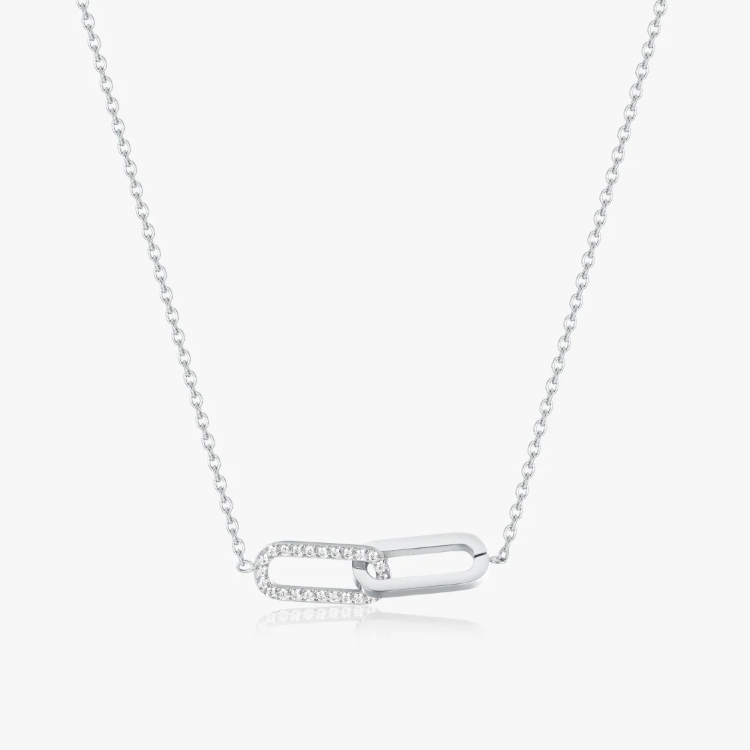 Pave Intertwined Links Necklace - Image 3