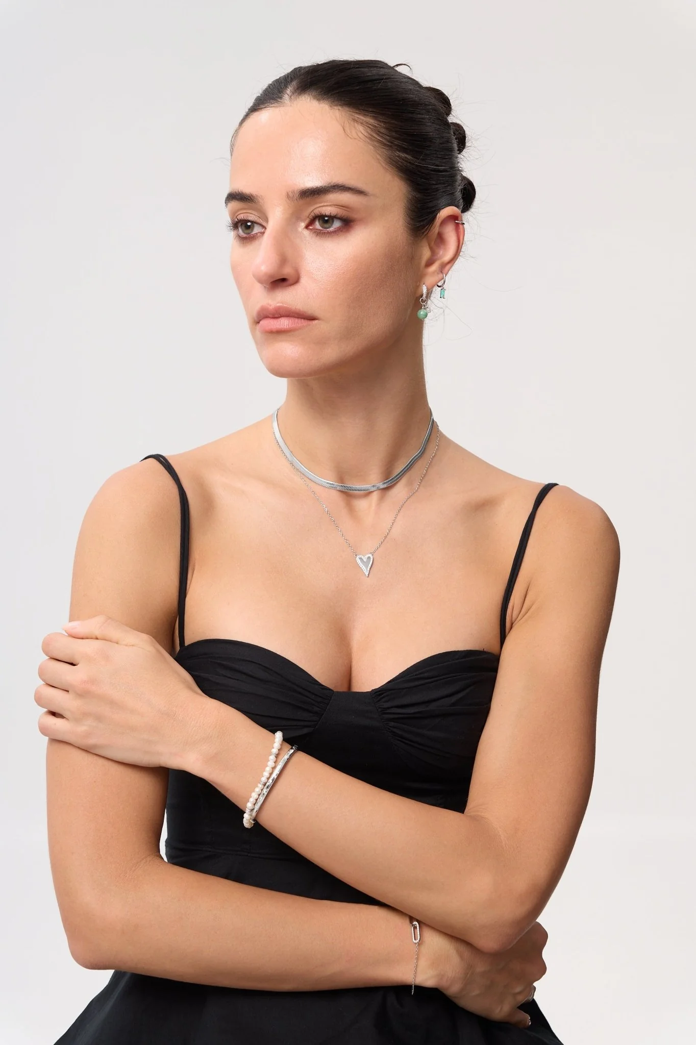 Pave Long Heart Necklace - Image 3