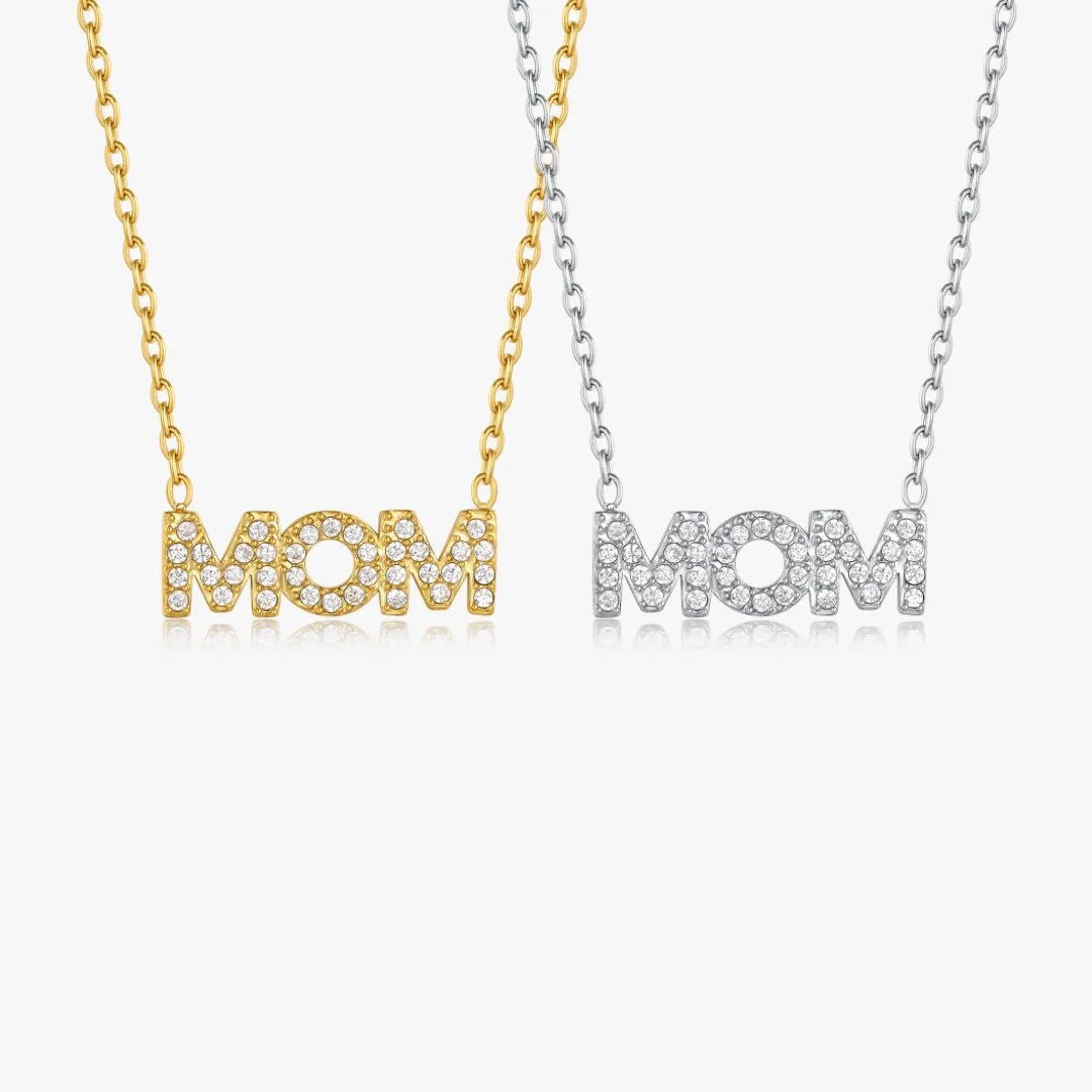 Pave Mom Necklace