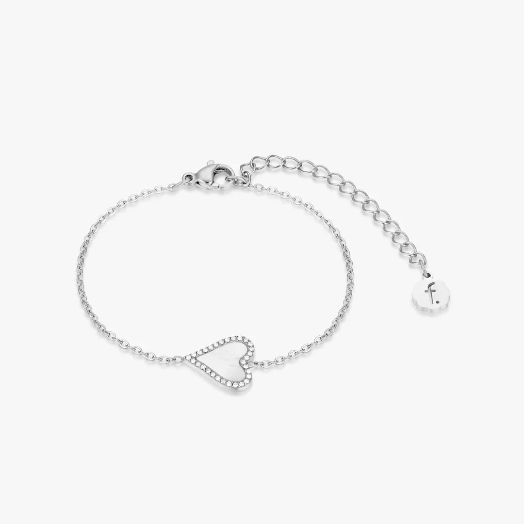 Pave Mother of Pearl Heart Bracelet - Image 6