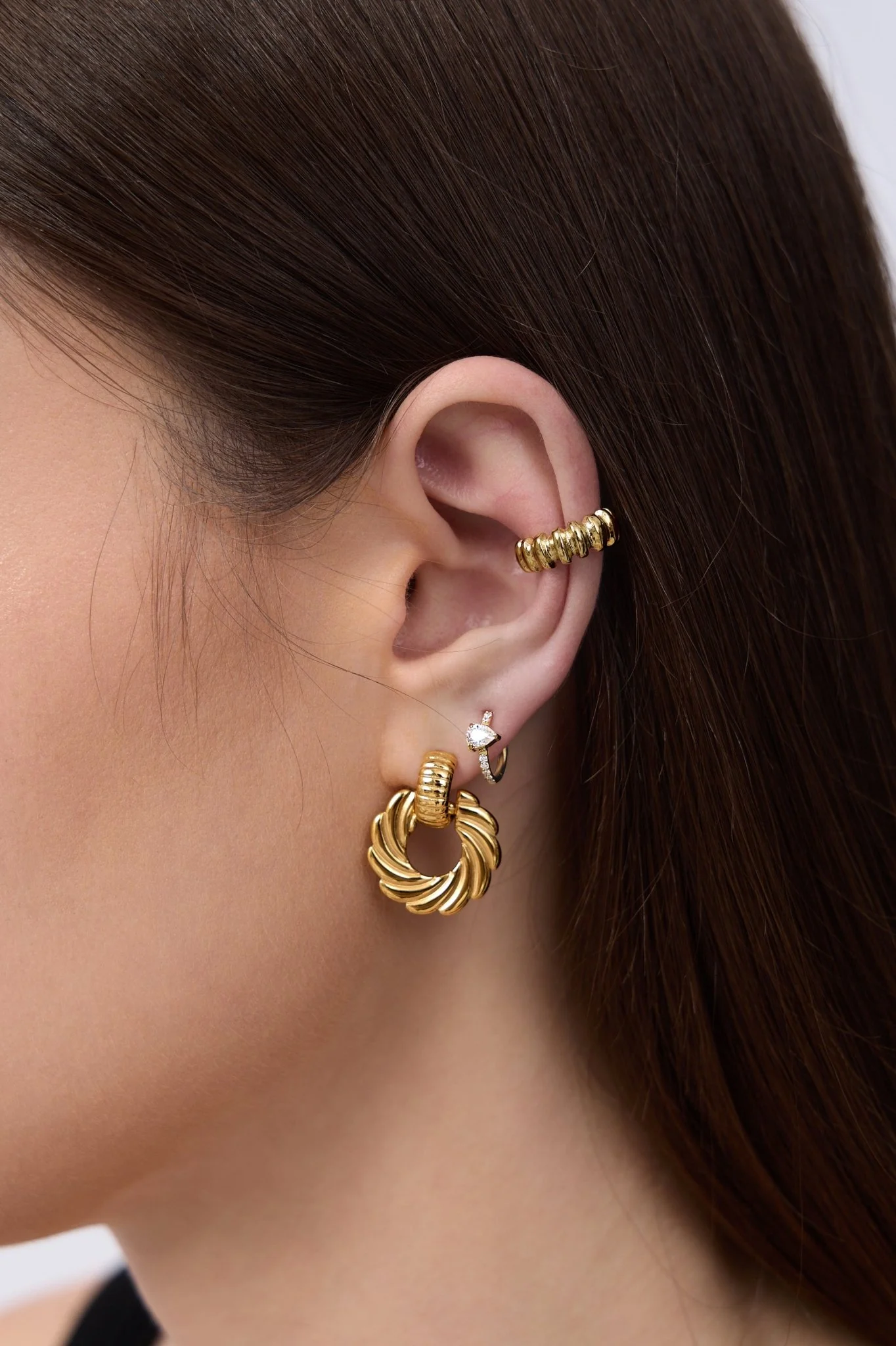 Pave Pear Gem Clicker Hoop - Image 2