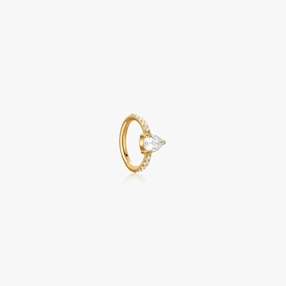 Pave Pear Gem Clicker Hoop - Image 3