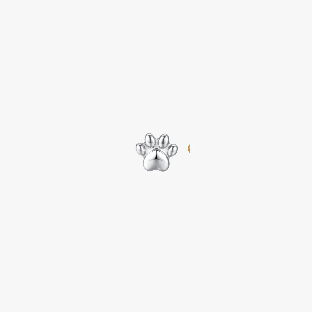 Paw Titanium Flat Back Stud (Single) (Pawsitive Change Collection) - Image 4