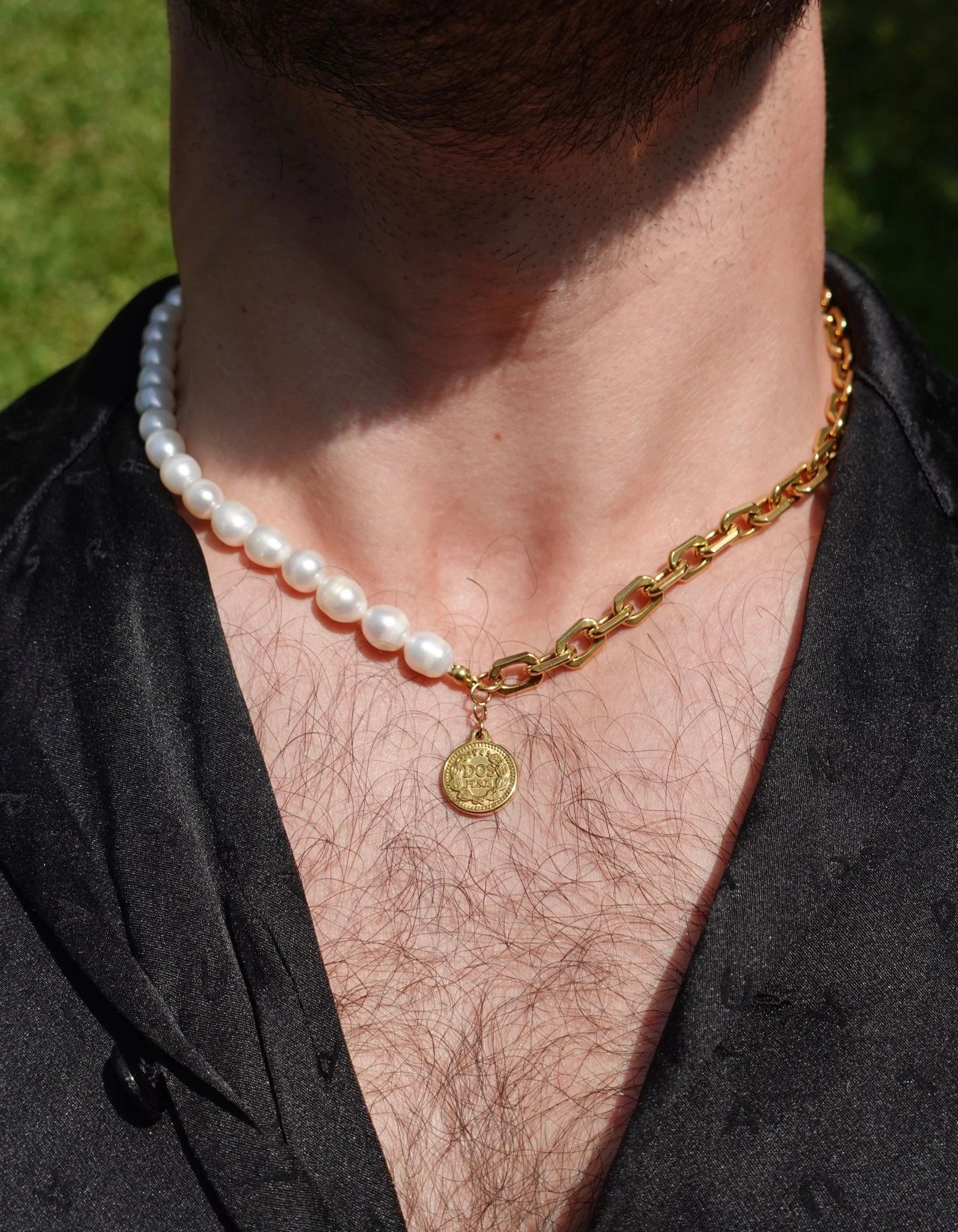 Pendant Chunky Pearl Necklace (Unisex) - Image 3