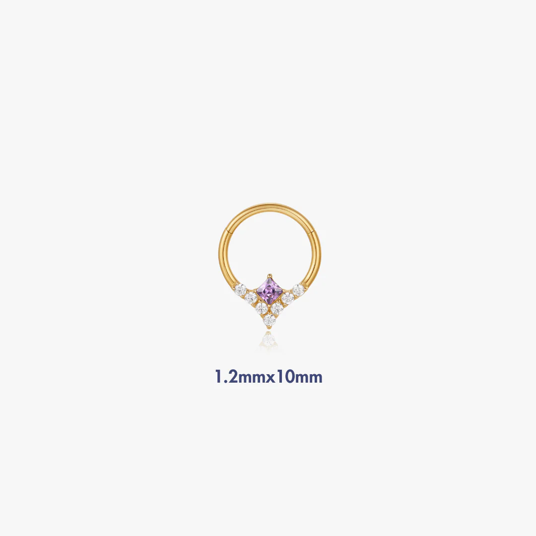 Purple Gem Lila Titanium Hoop (Single) - Image 3
