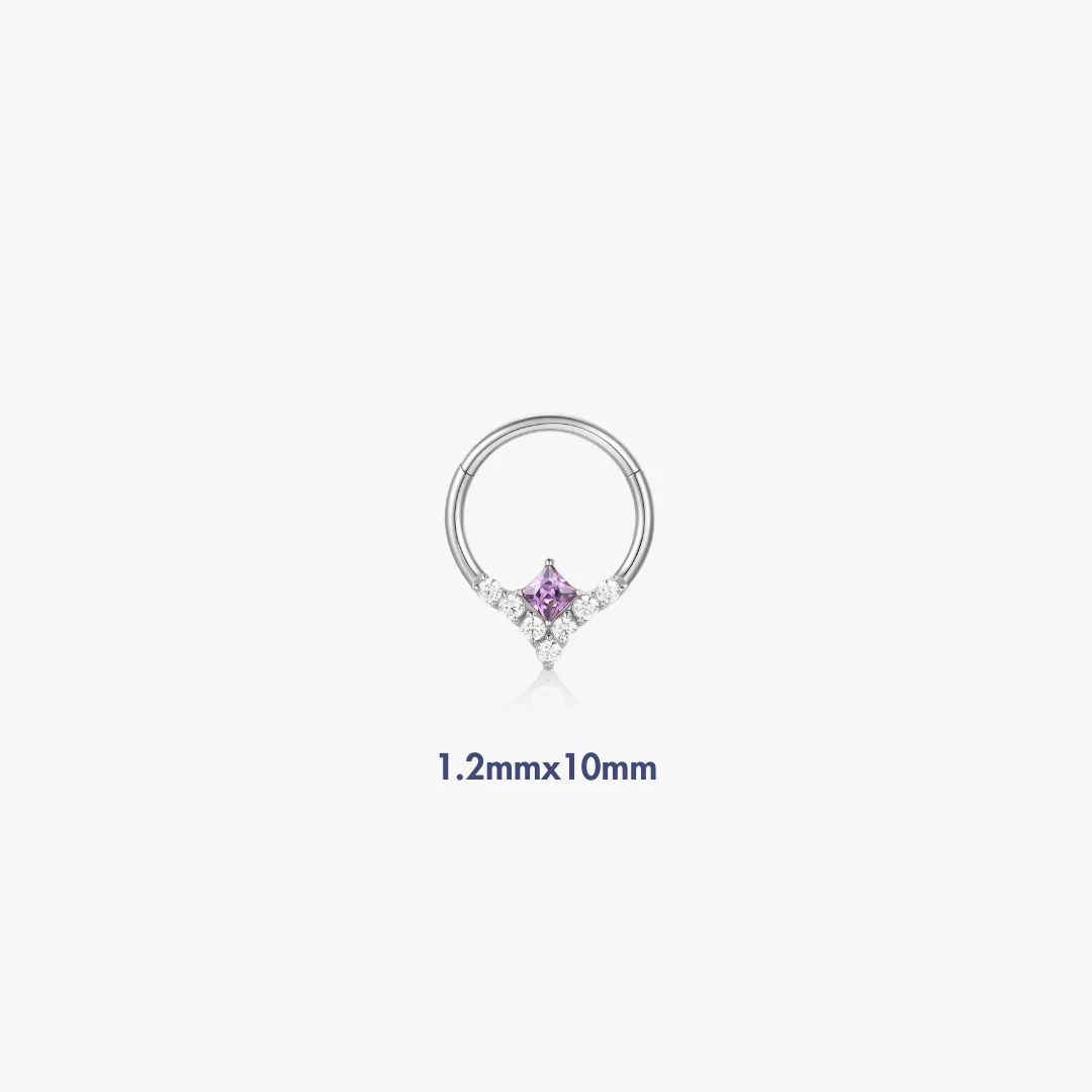 Purple Gem Lila Titanium Hoop (Single) - Image 4