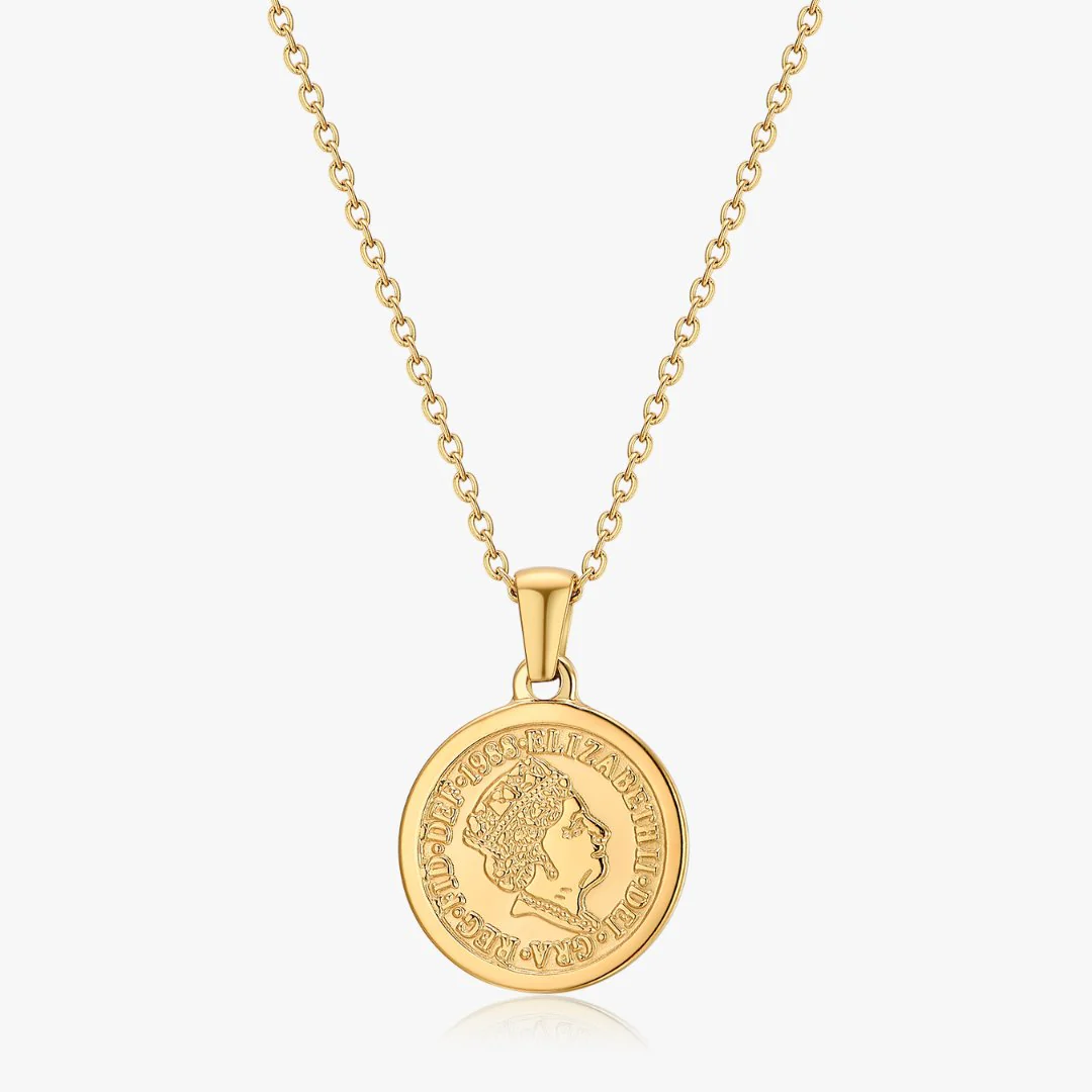 Queen Coin Necklace in Gold