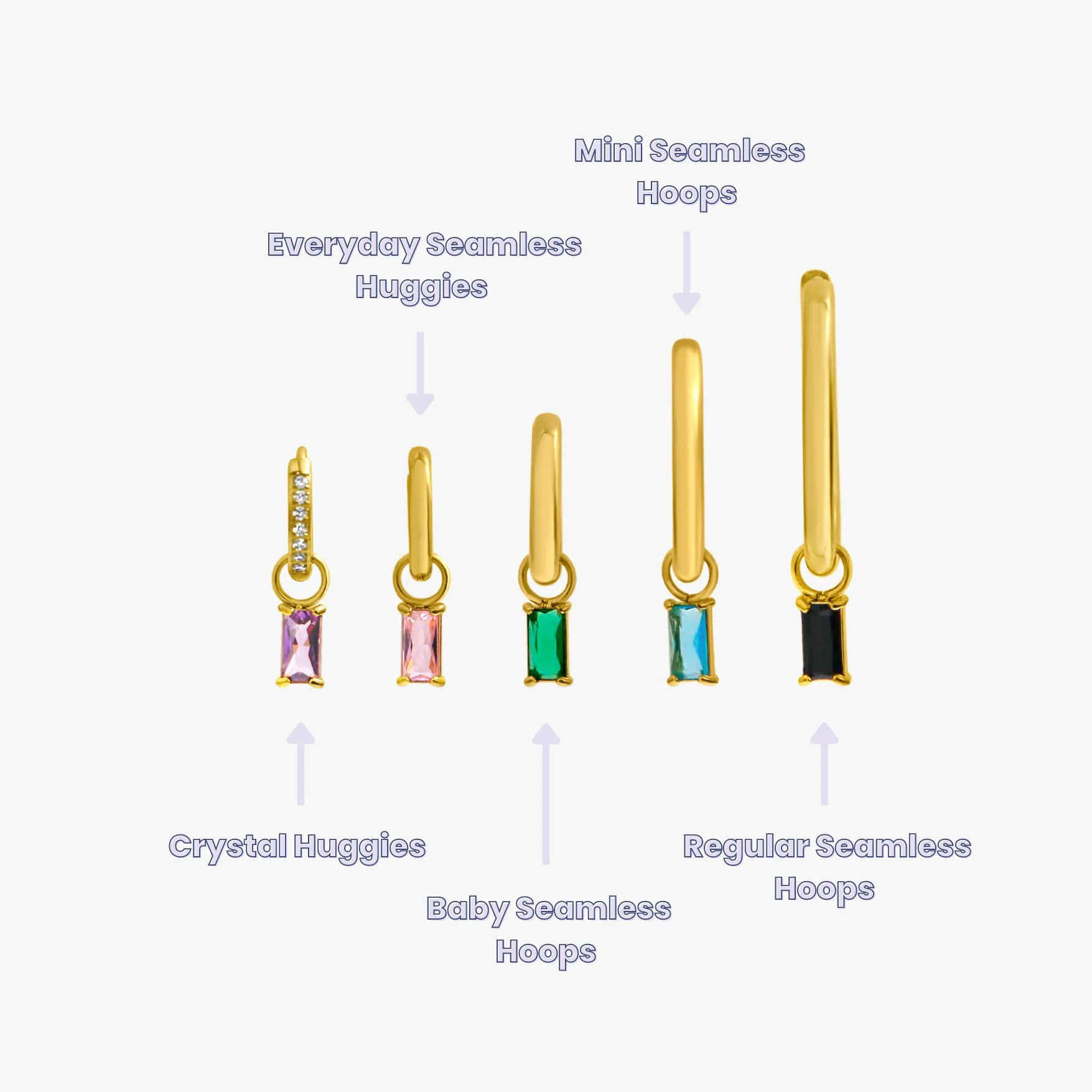 Rectangle Hoop Charms in Gold - Image 2