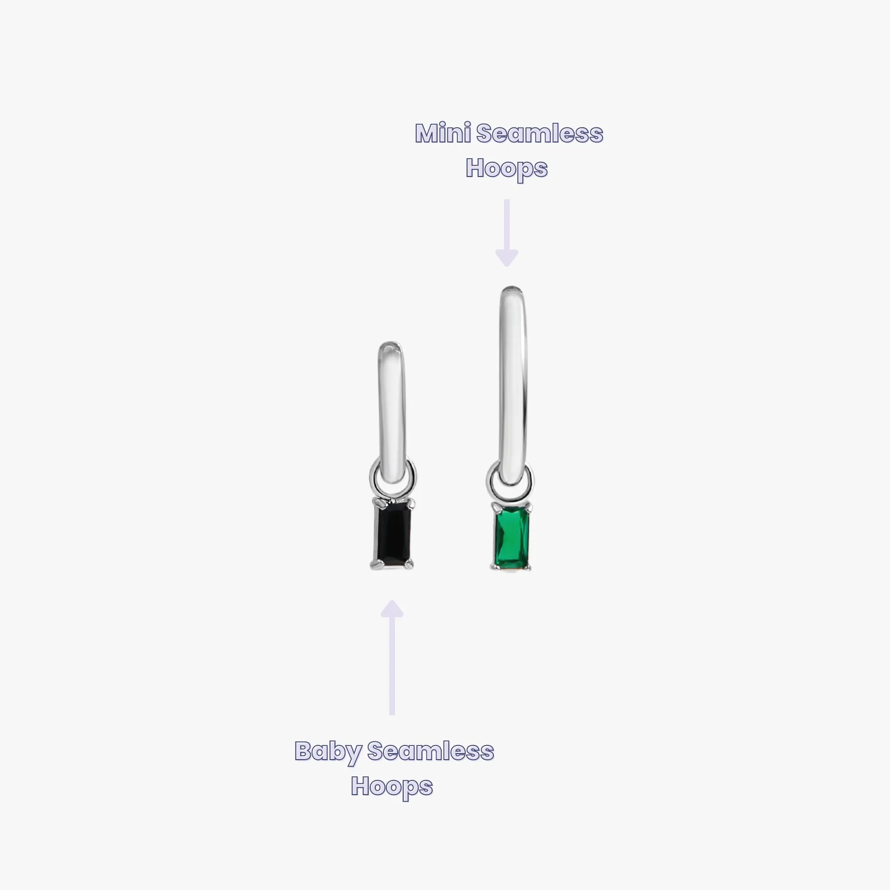 Rectangle Hoop Charms in Silver - Image 2