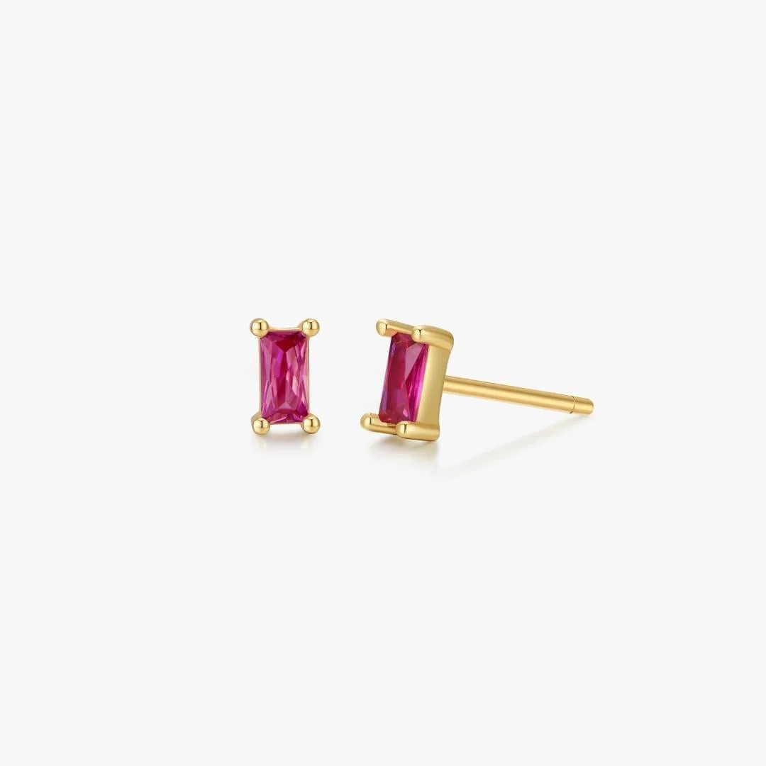 Rectangle Studs in Gold - Image 9