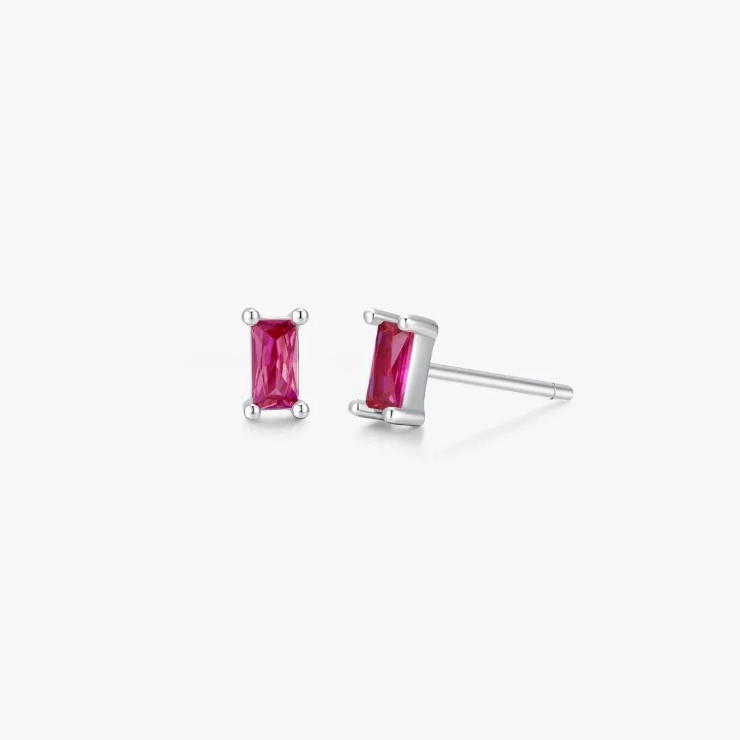 Rectangle Studs in Silver - Image 8