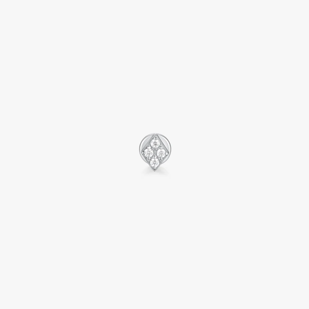 Rhombus Titanium Flat Back Stud (Single) - Image 5