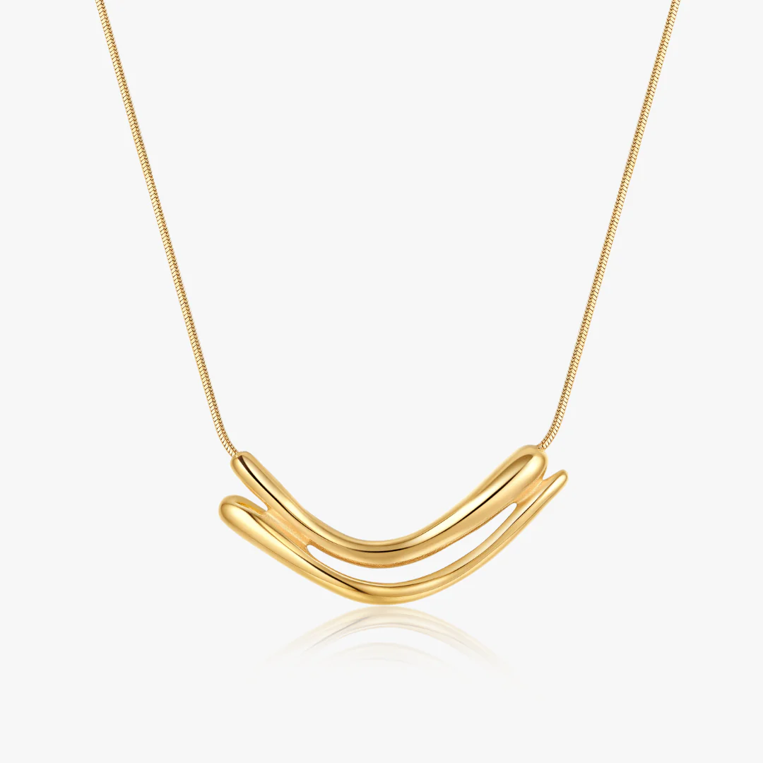 Rowan Dual Curved Bar Necklace - Image 5