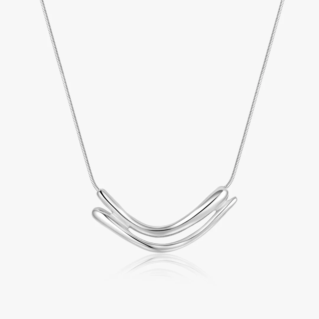 Rowan Dual Curved Bar Necklace - Image 6