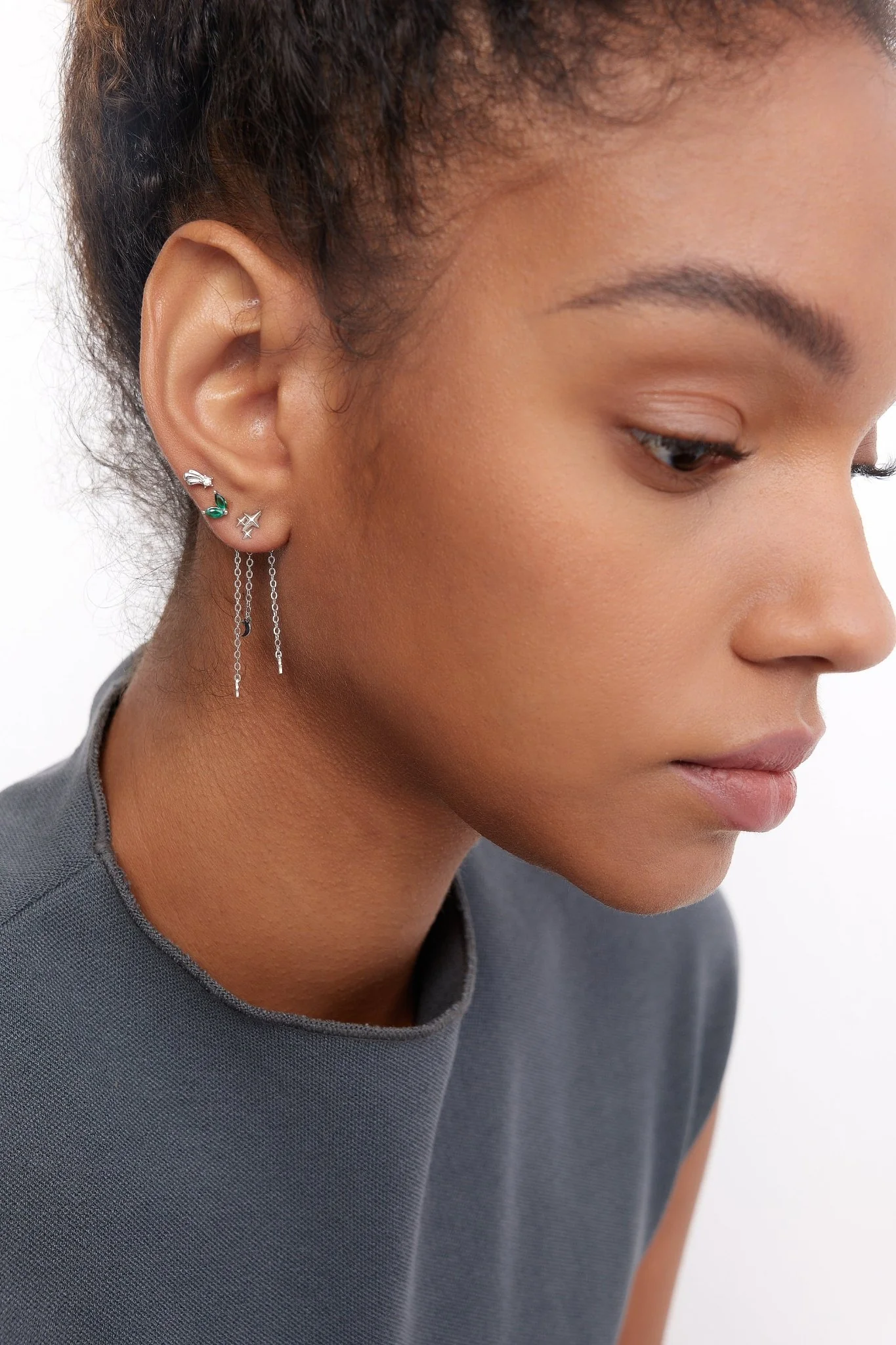 Shooting Star Studs in Silver - Image 2