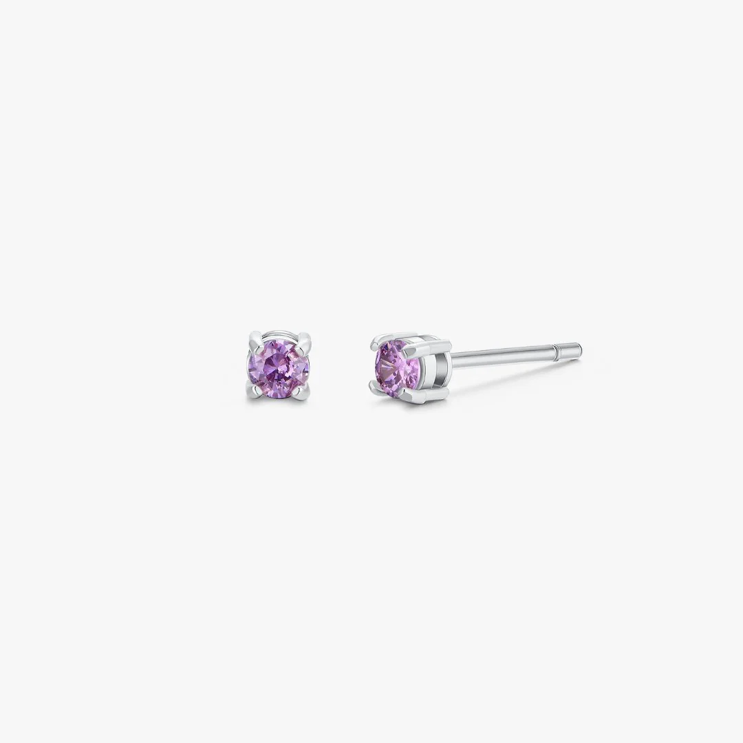 Simple CZ Studs in Silver - Image 11