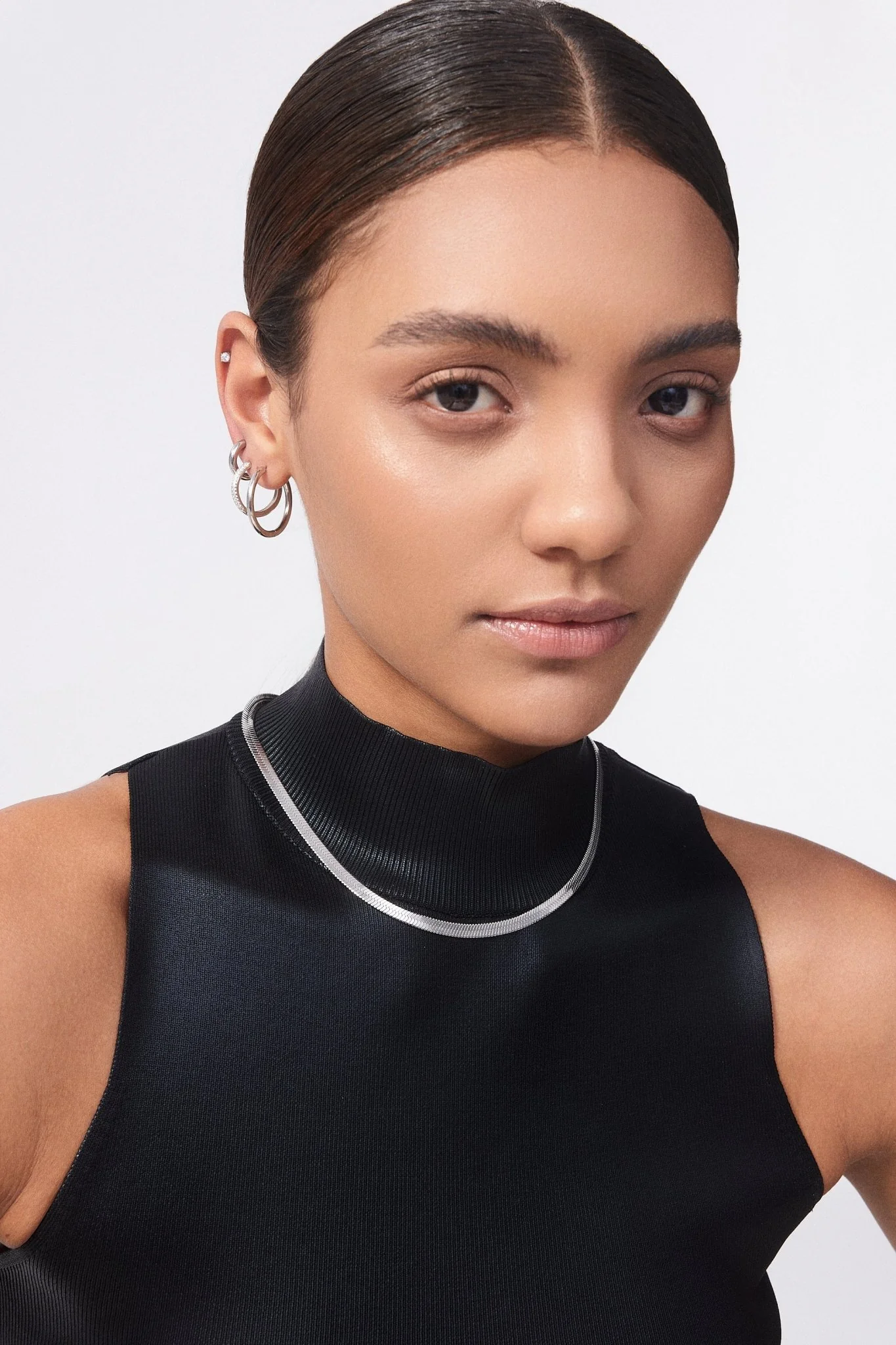 Simple CZ Studs in Silver - Image 3