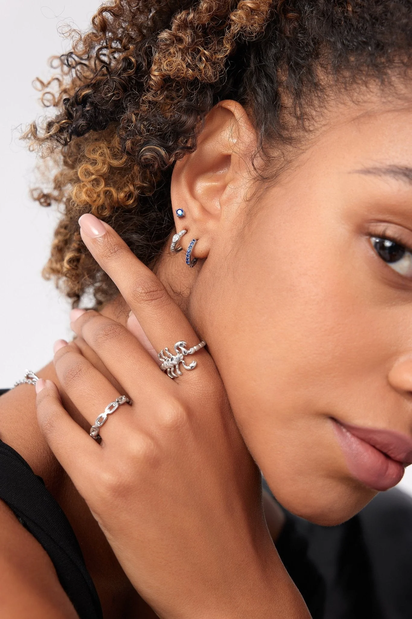 Simple CZ Studs in Silver - Image 4