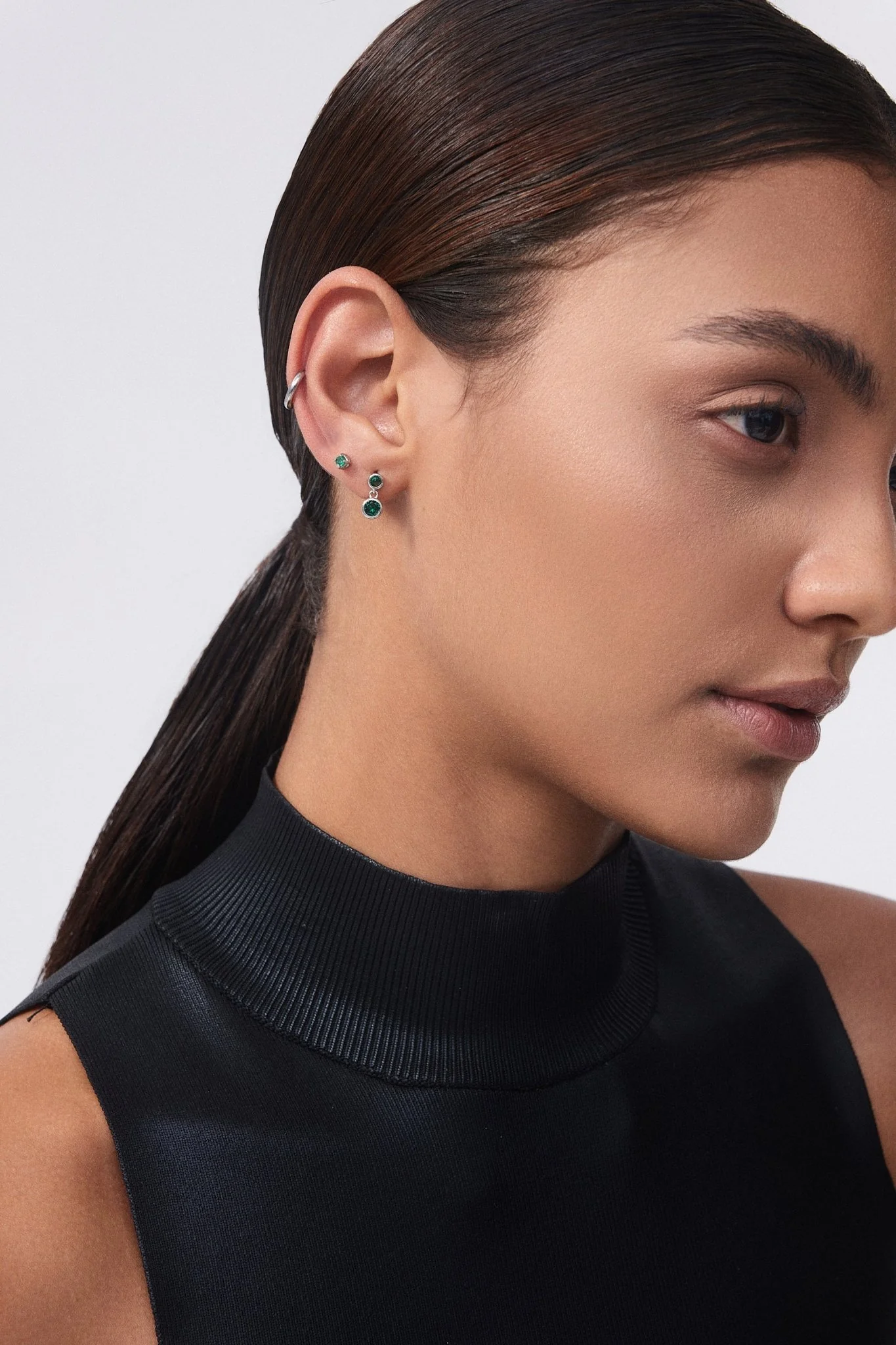 Simple CZ Studs in Silver - Image 7