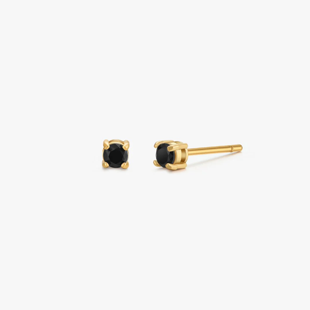 Simple CZ Studs in Gold - Image 11