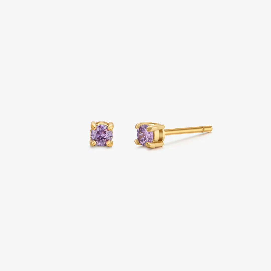 Simple CZ Studs in Gold - Image 13