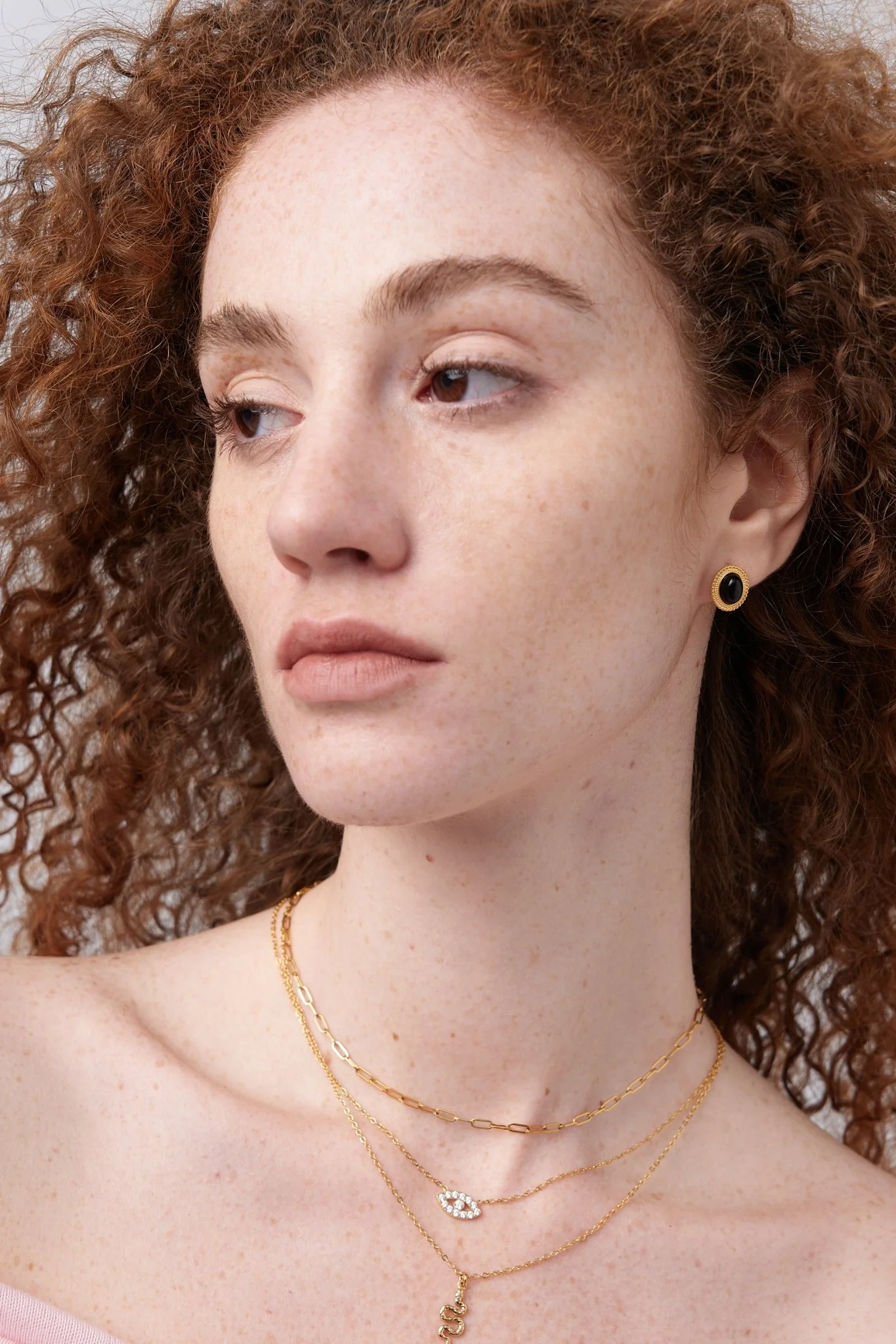Small Oval Black Agate Earrings - Image 2