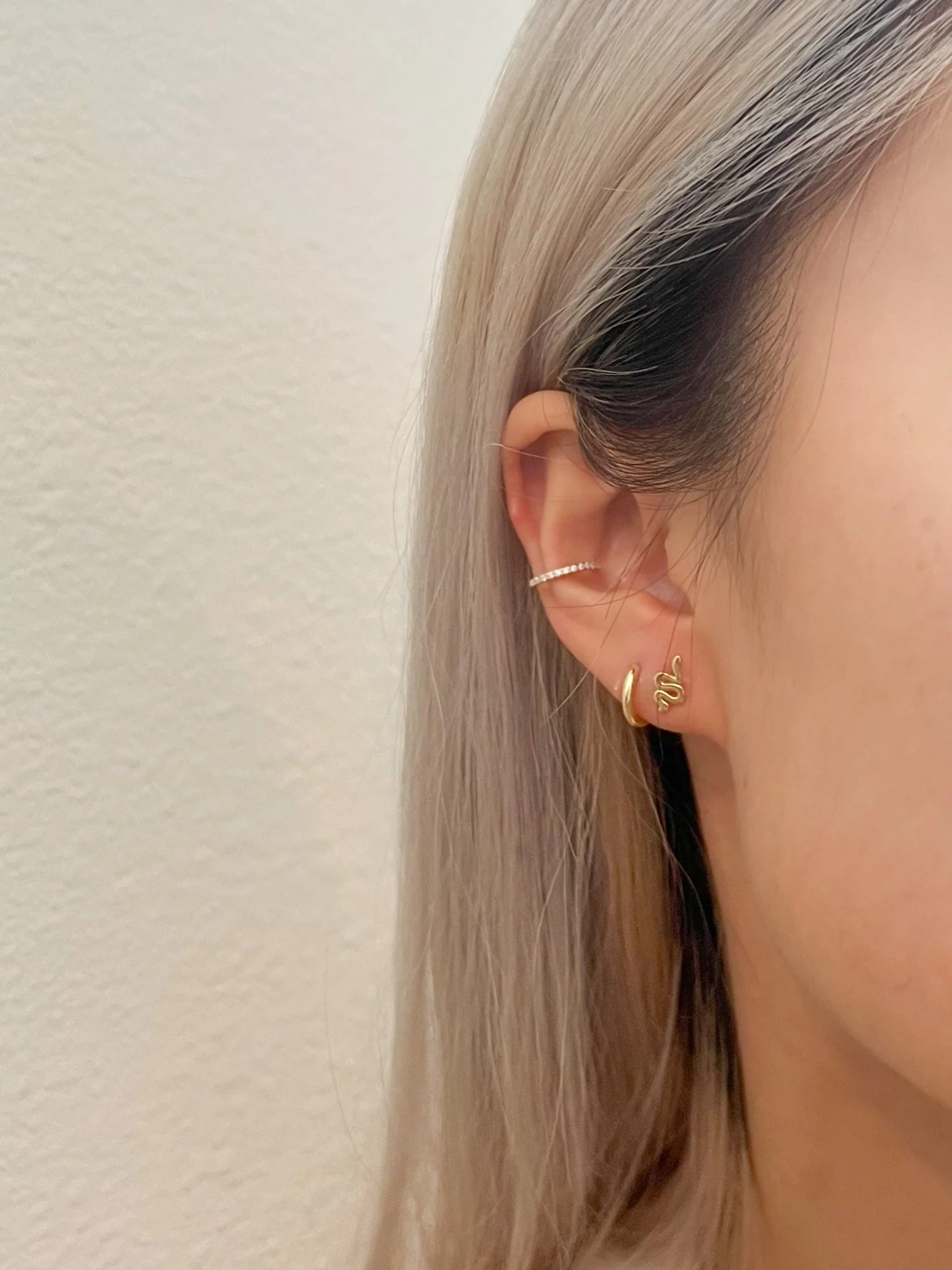 Snake Studs in Gold - Image 3