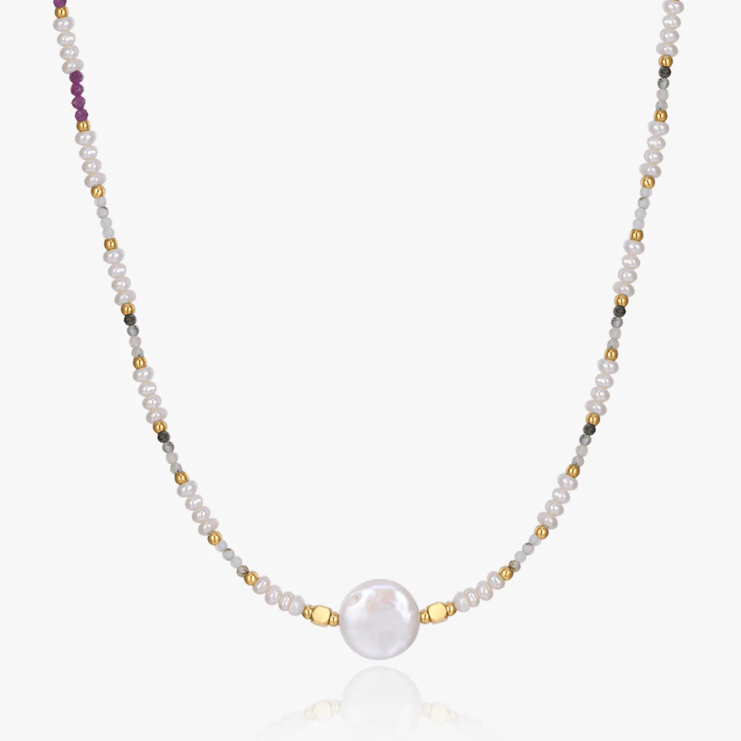Solis Button Pearl Necklace - Image 5