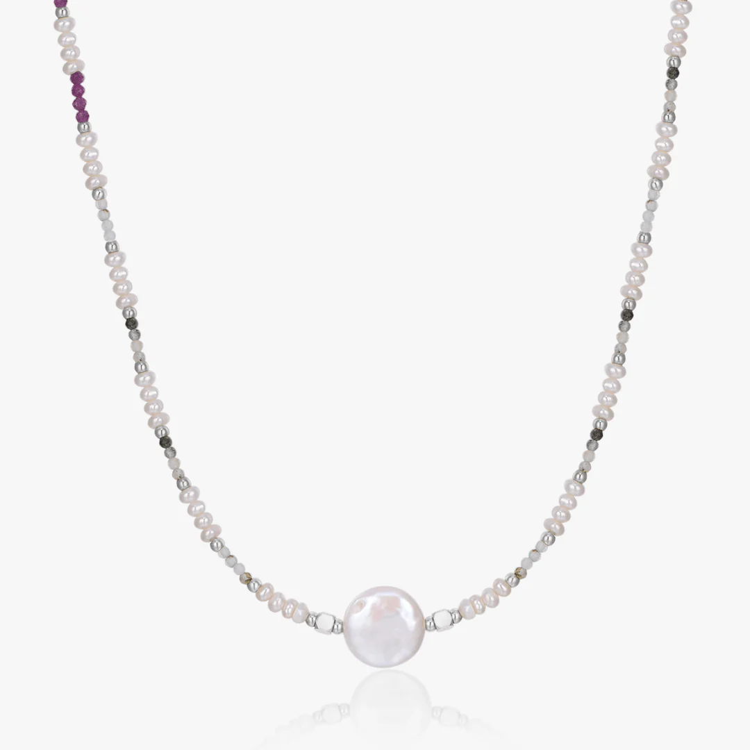 Solis Button Pearl Necklace - Image 6