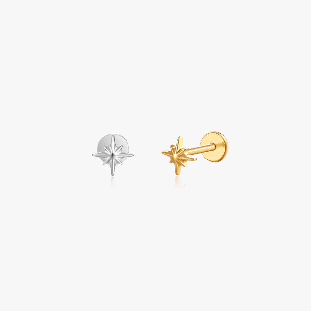 Starburst Titanium Flat Back Stud (Single)