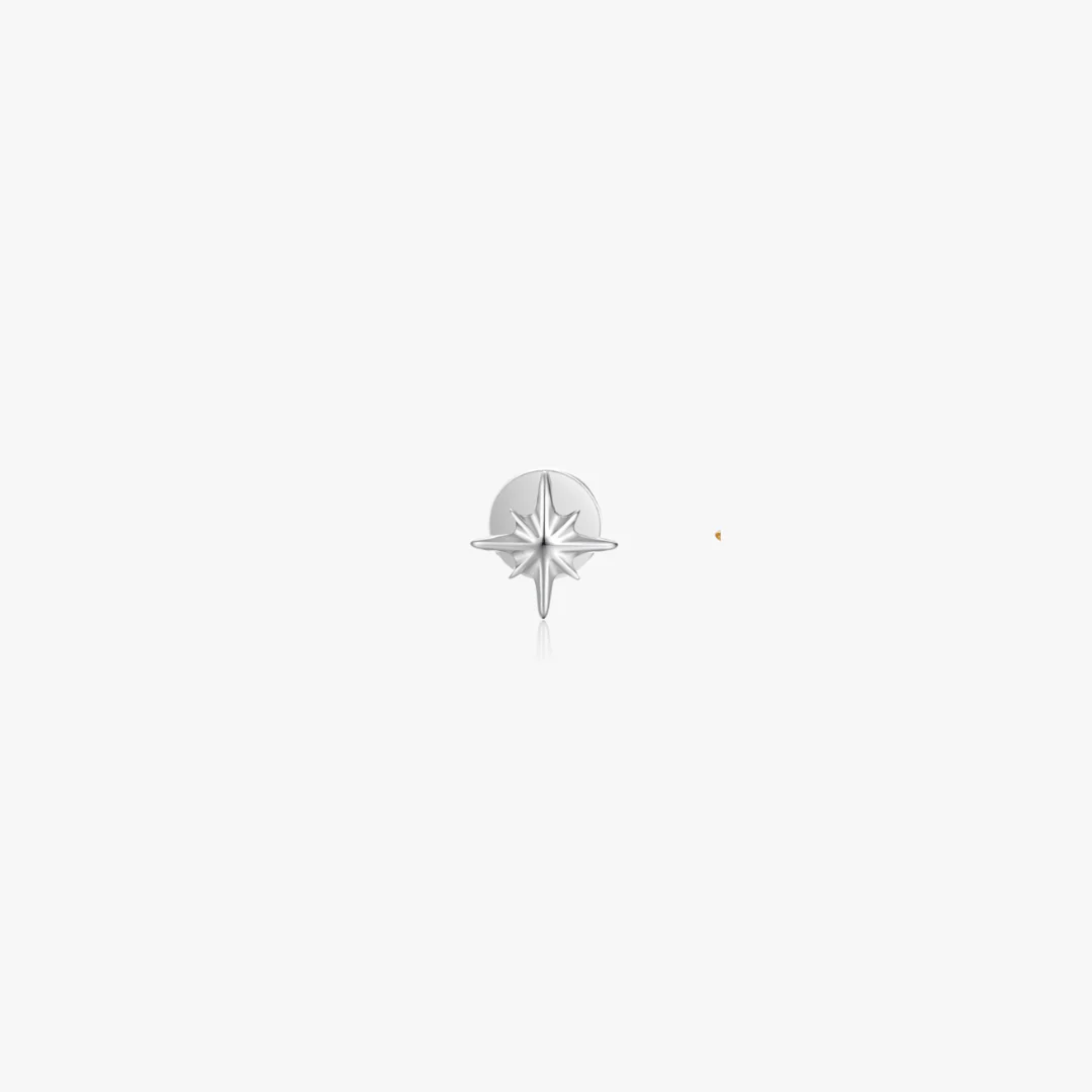 Starburst Titanium Flat Back Stud (Single) - Image 6