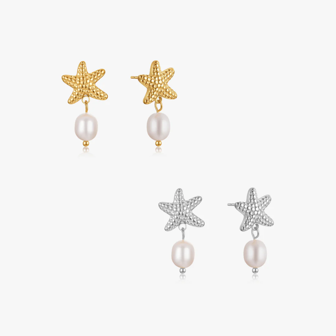 Starfish Pearl Earrings