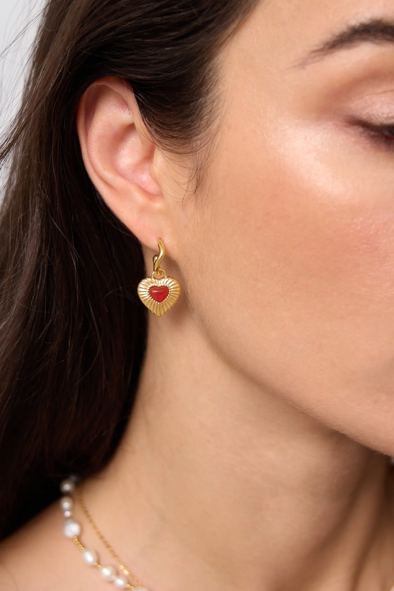 Sunburst Heart Earrings - Image 5