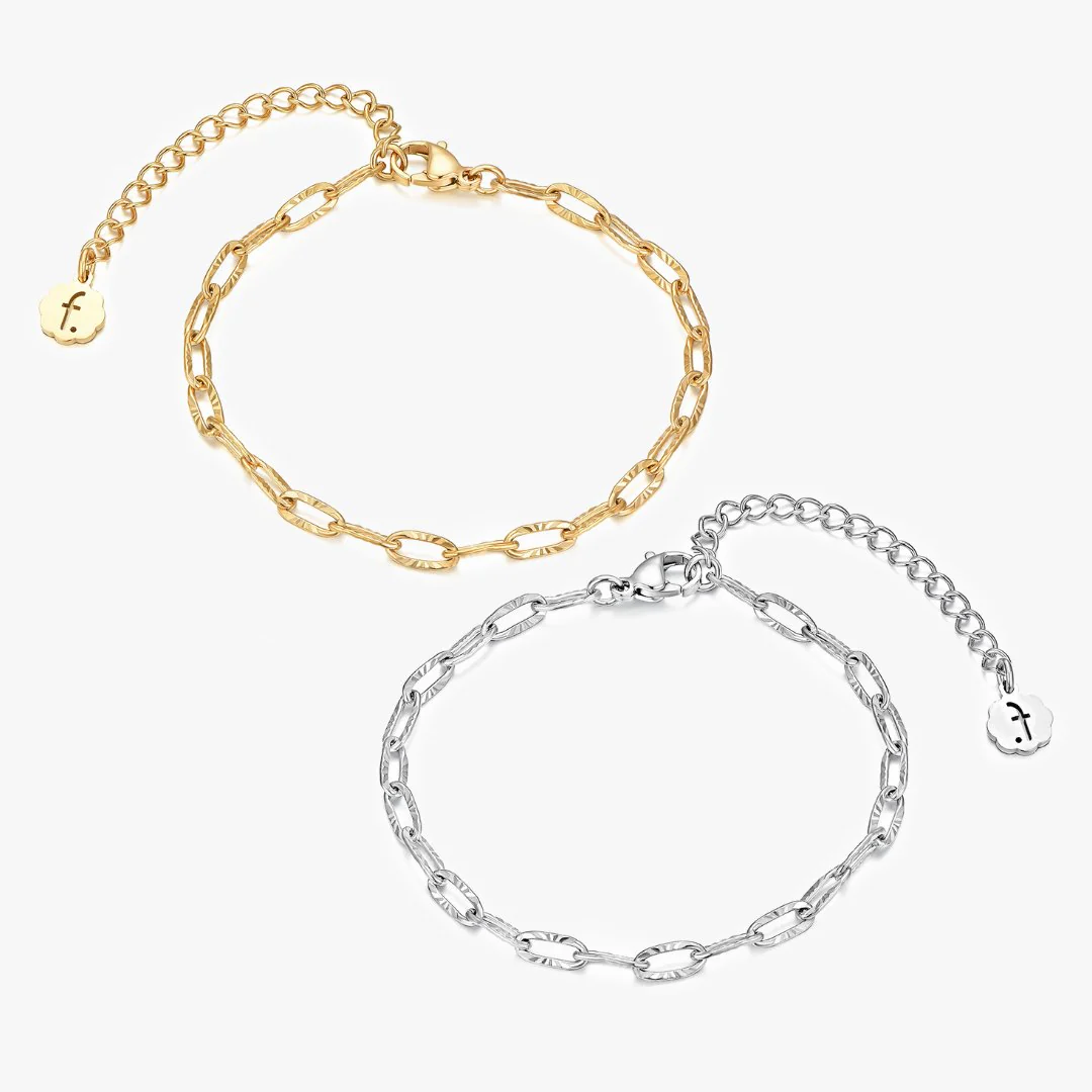 Sunburst Link Chain Bracelet