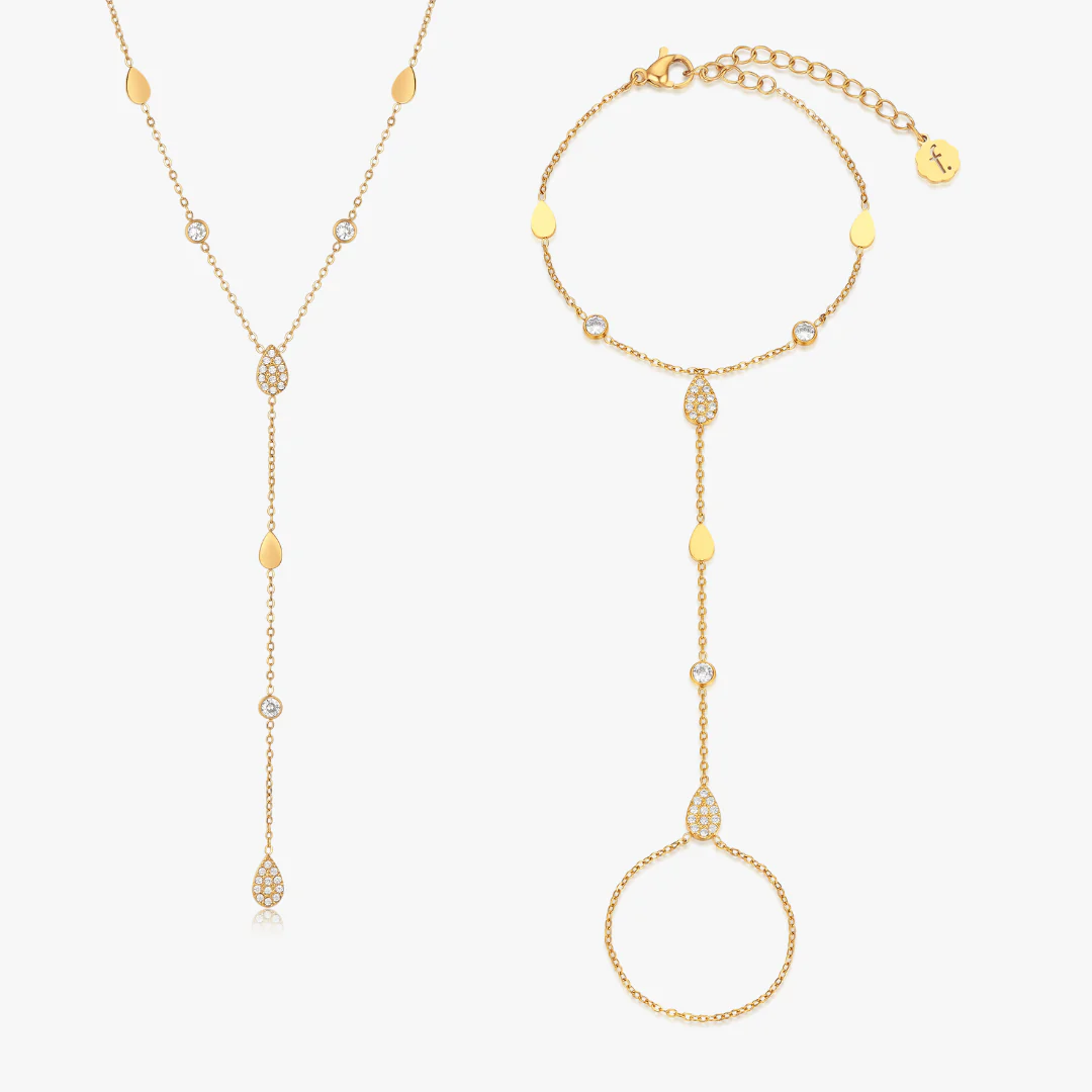 Tear Drop CZ Bundle in Gold