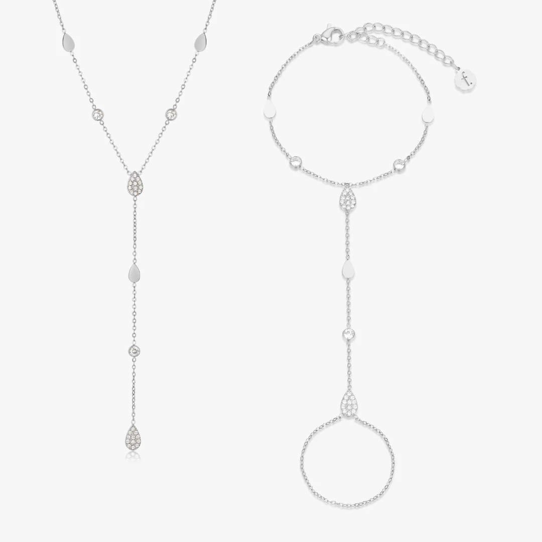 Tear Drop CZ Bundle in Silver
