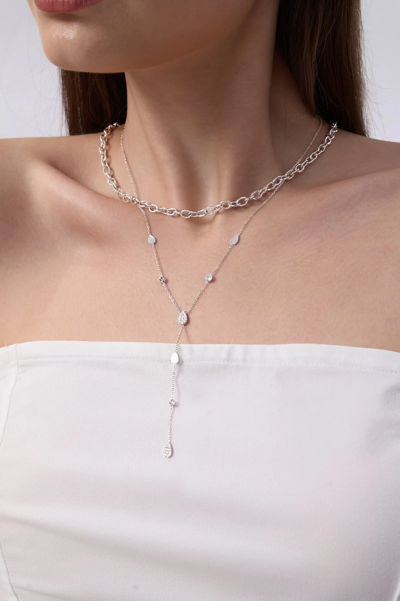 Tear Drop CZ Bundle in Silver - Image 2