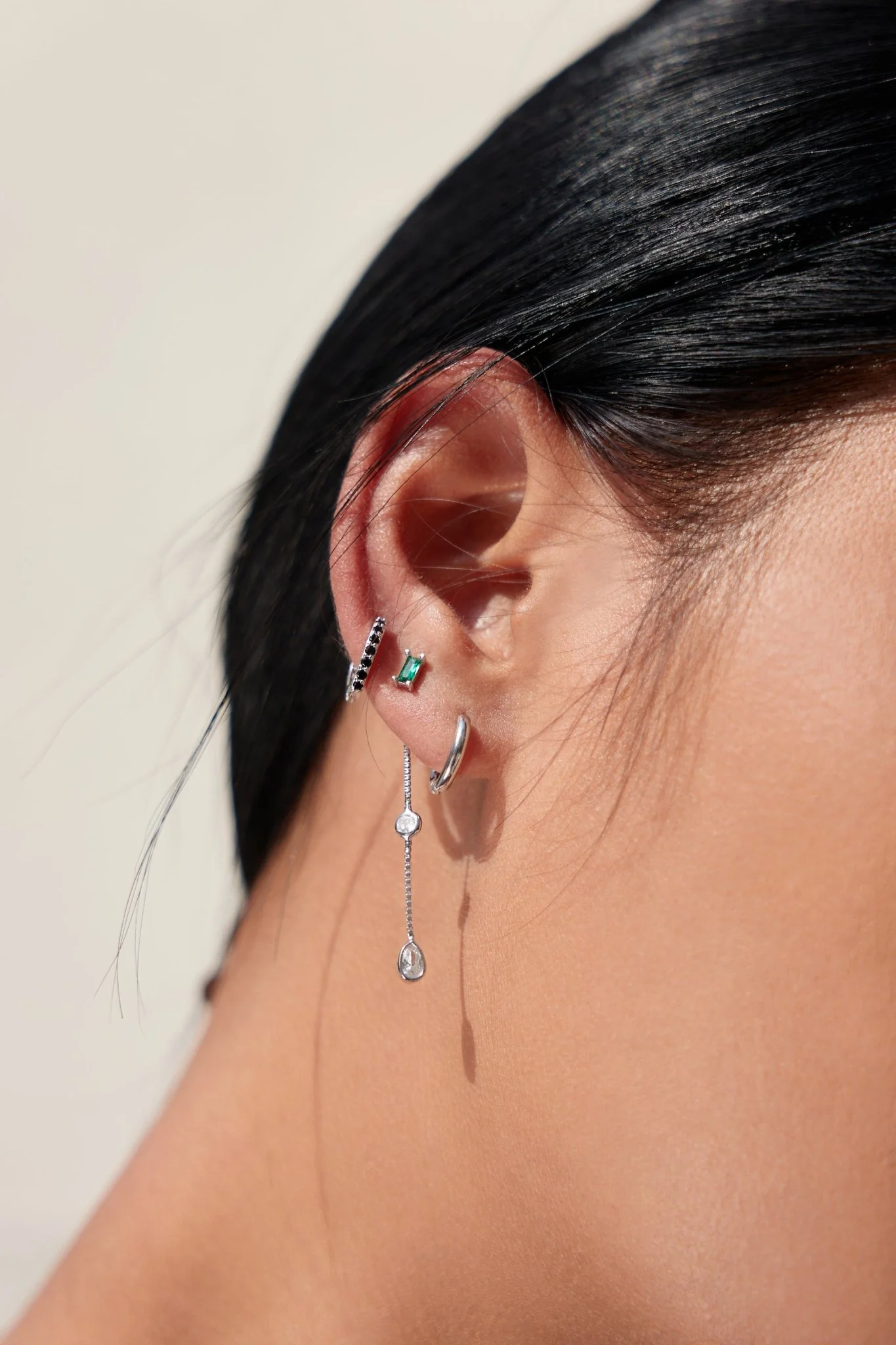 Tear Drop Stud Jacket in Silver - Image 2