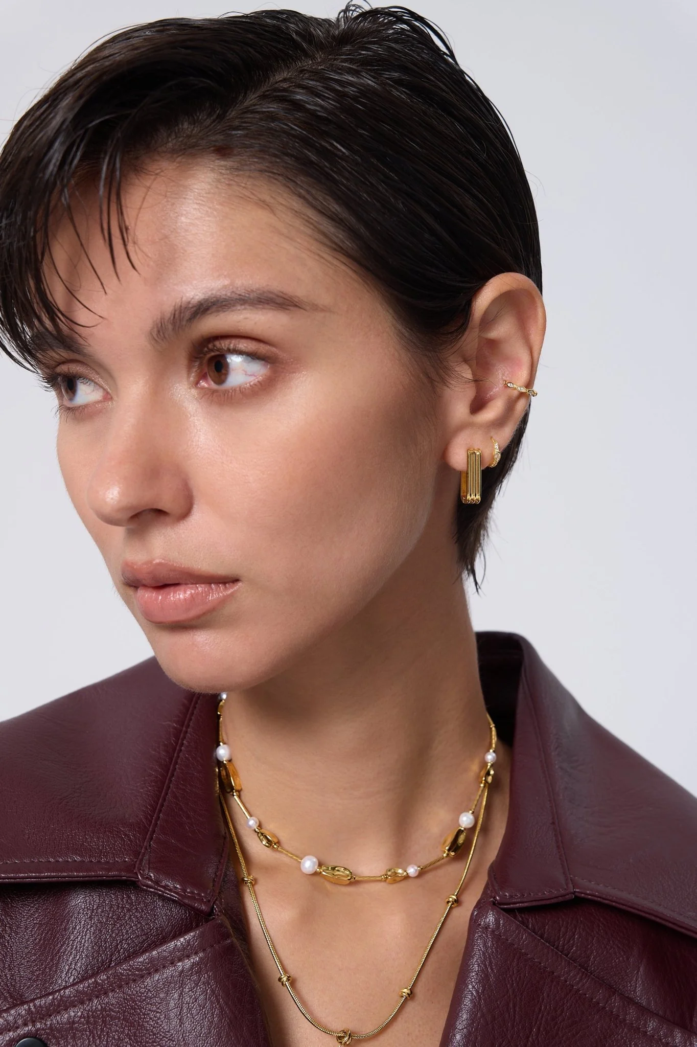 Tessa Rectangle Hoops - Image 2