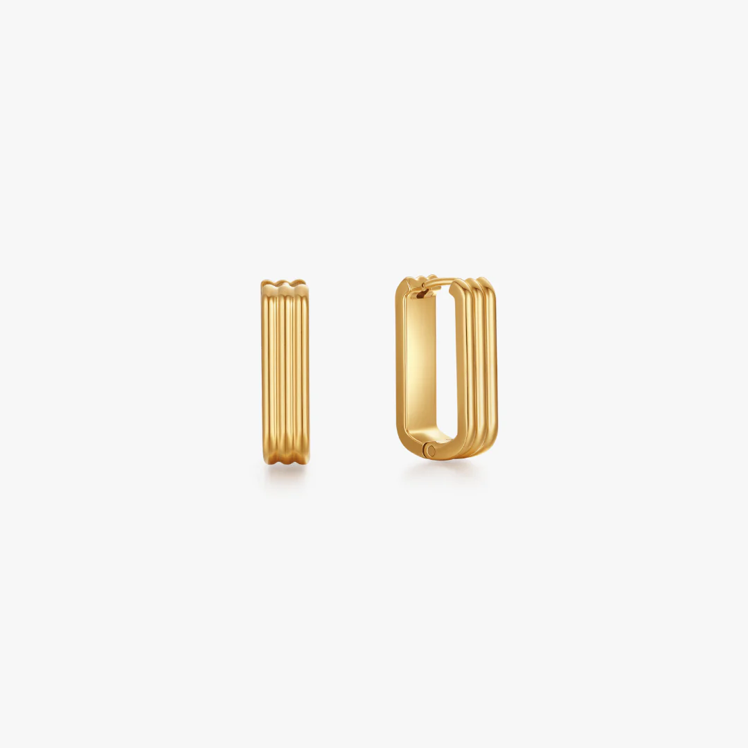 Tessa Rectangle Hoops - Image 7