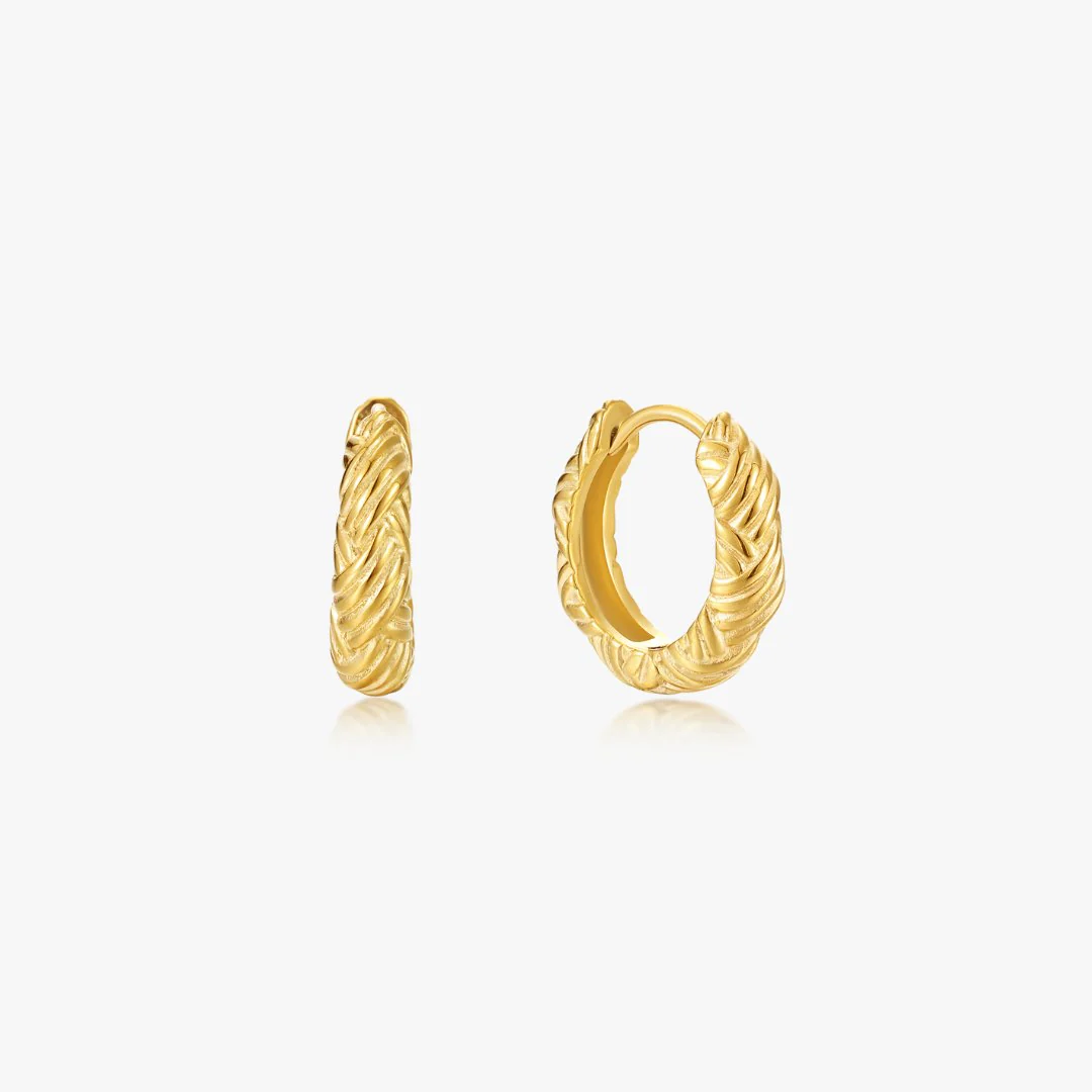 Textured Dome Hoops (Greek Inspired Collection) - Image 3