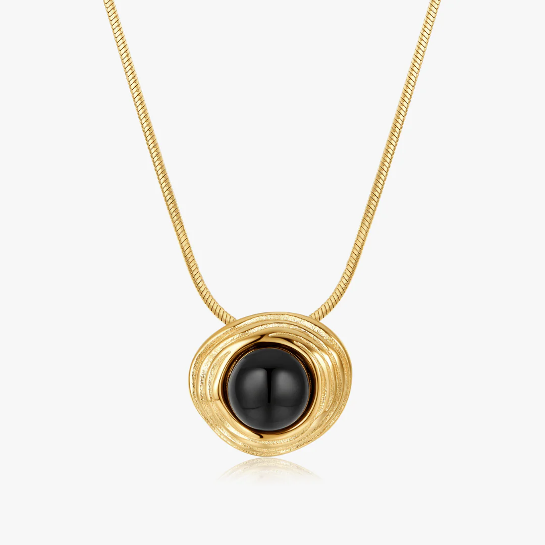 Thea Black Gem Necklace - Image 7