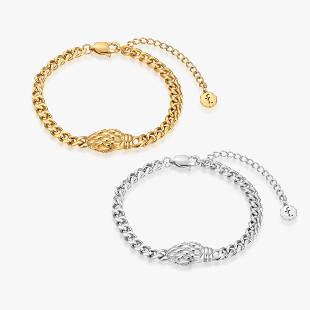 Thick Geometric Snake Head Bracelet (Unisex)