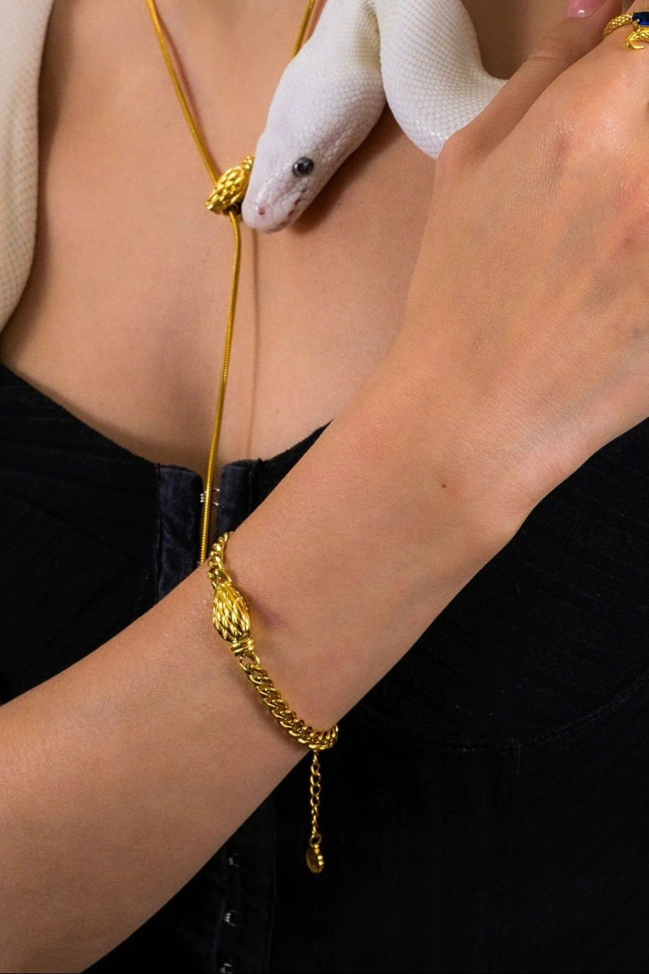 Thick Geometric Snake Head Bracelet (Unisex) - Image 2