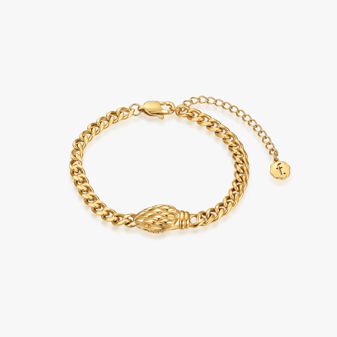 Thick Geometric Snake Head Bracelet (Unisex) - Image 7