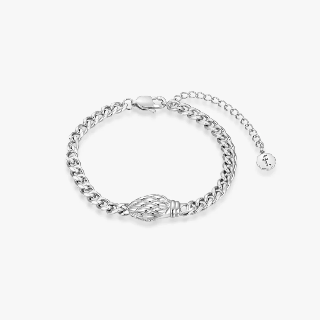 Thick Geometric Snake Head Bracelet (Unisex) - Image 8