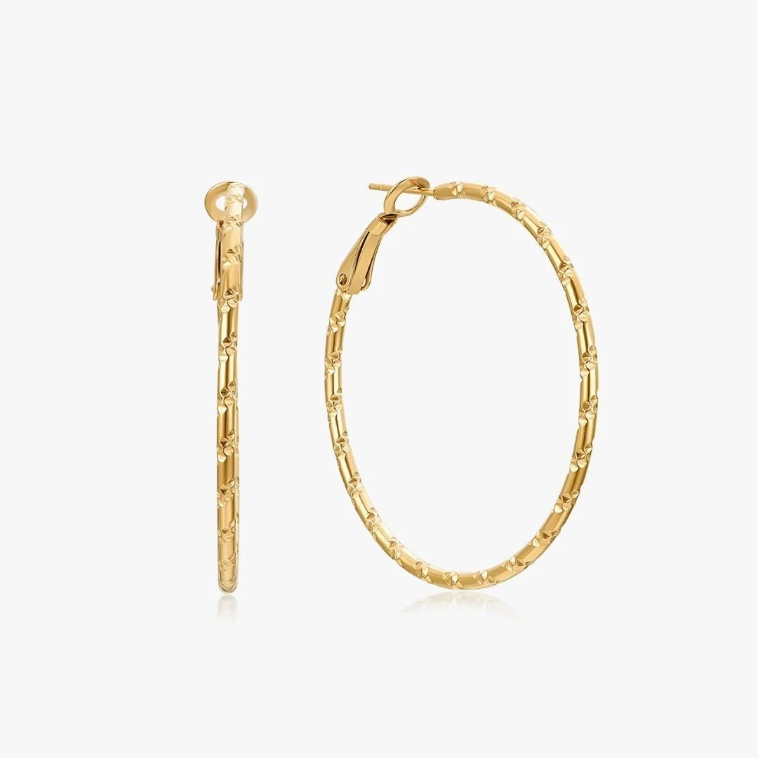 Thin Bamboo Large Hoops - Image 2