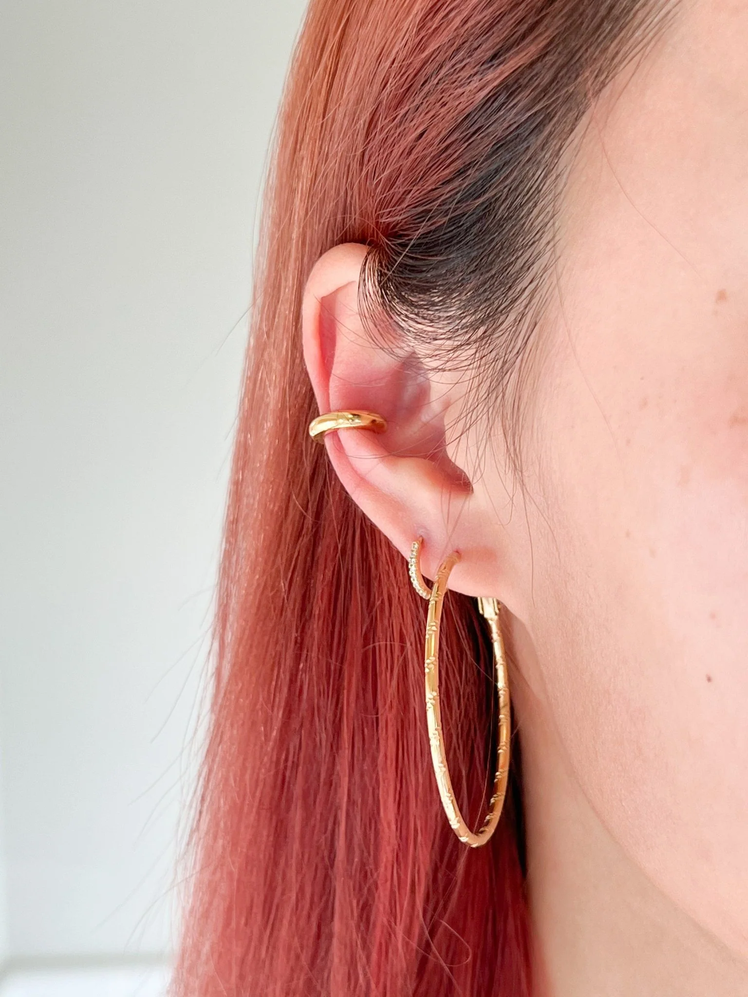 Thin Bamboo Large Hoops - Image 4
